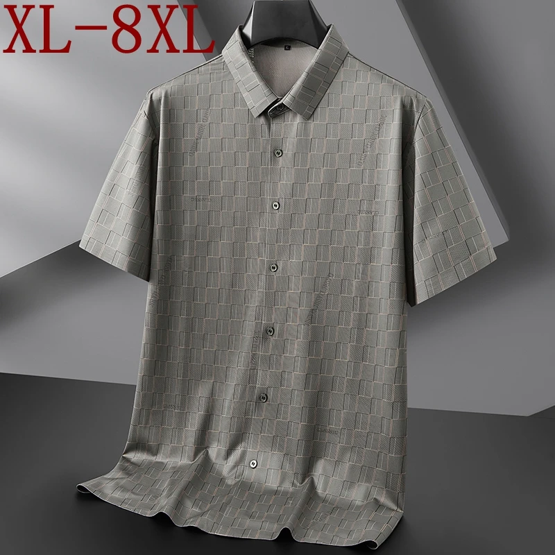 

8XL 7XL 6XL 2024 Summer New Design Brand Clothes High End Luxury Plaid Shirt Men England Style Mens Shirts Casual camisas hombre