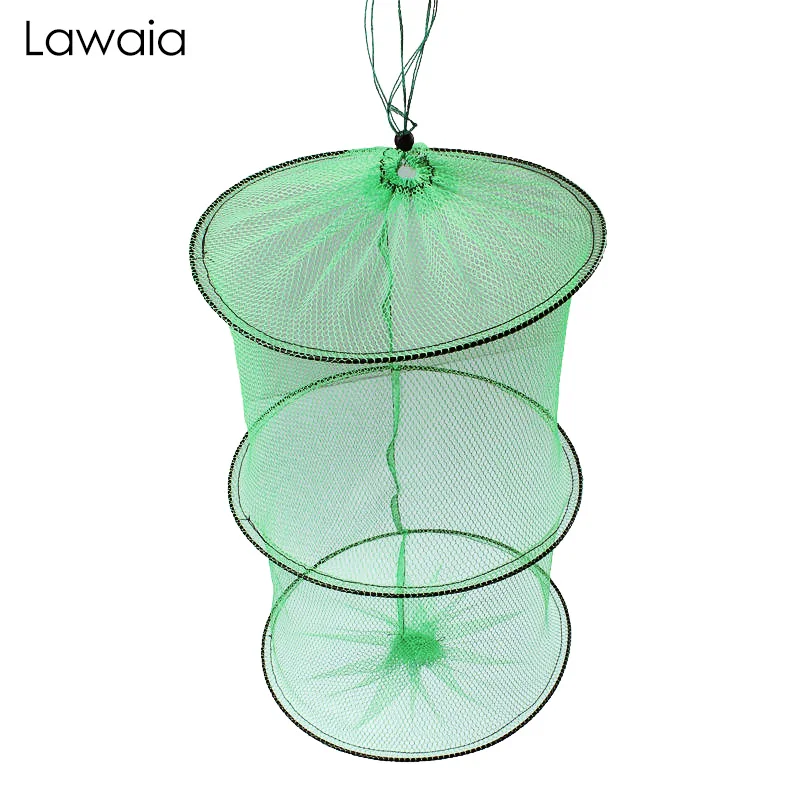 Рыболовная мини-сумка Lawaia, портативная складная нейлоновая быстросохнущая сеть для ловли мелкой рыбы и креветок, выдвижная