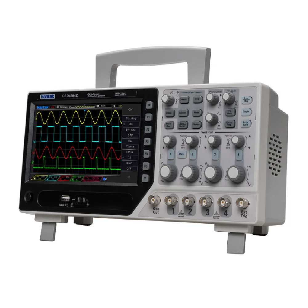 DSO4254C 250MHz Four Channel Digital Storage Oscilloscope LCD PC Portable USB Oscilloscopes
DSO4254C 250MHz Four Channel Digital Storage Oscilloscope LCD PC Portable USB Oscilloscopes