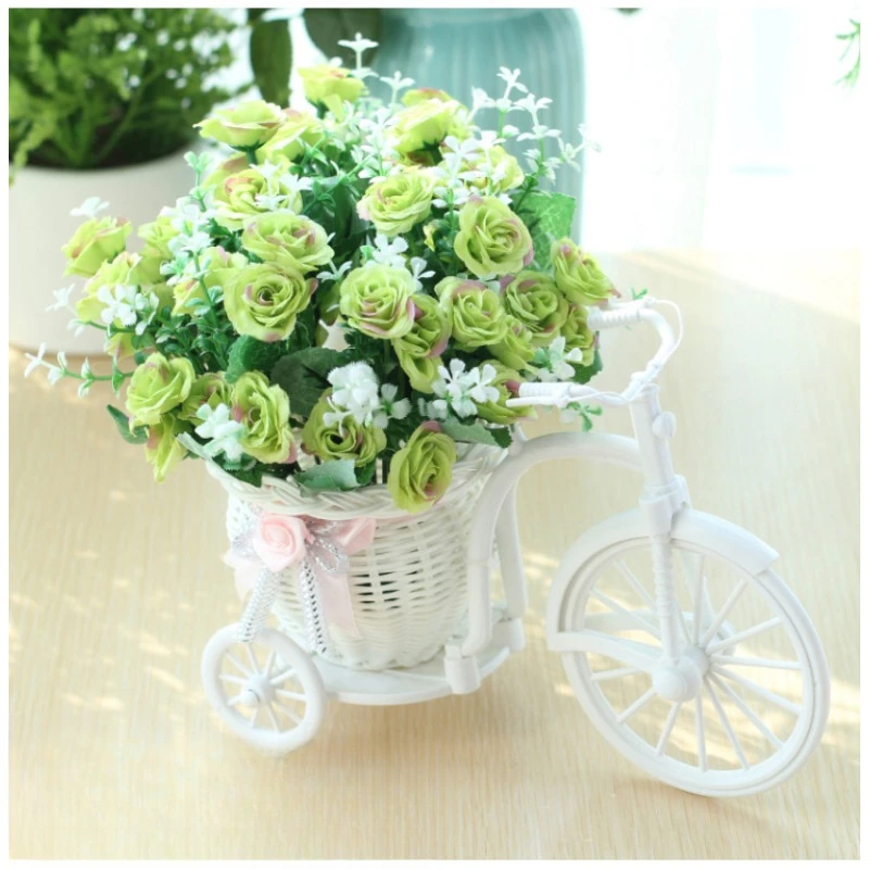 White Bicycle Decorative Flower Basket Wedding Decoration Plastic Tricycle Design Flower Pot Storage Basket Party Decoration Pot
White Bicycle Decorative Flower Basket Wedding Decoration Plastic Tricycle Design Flower Pot Storage Basket Party Decoration Pot