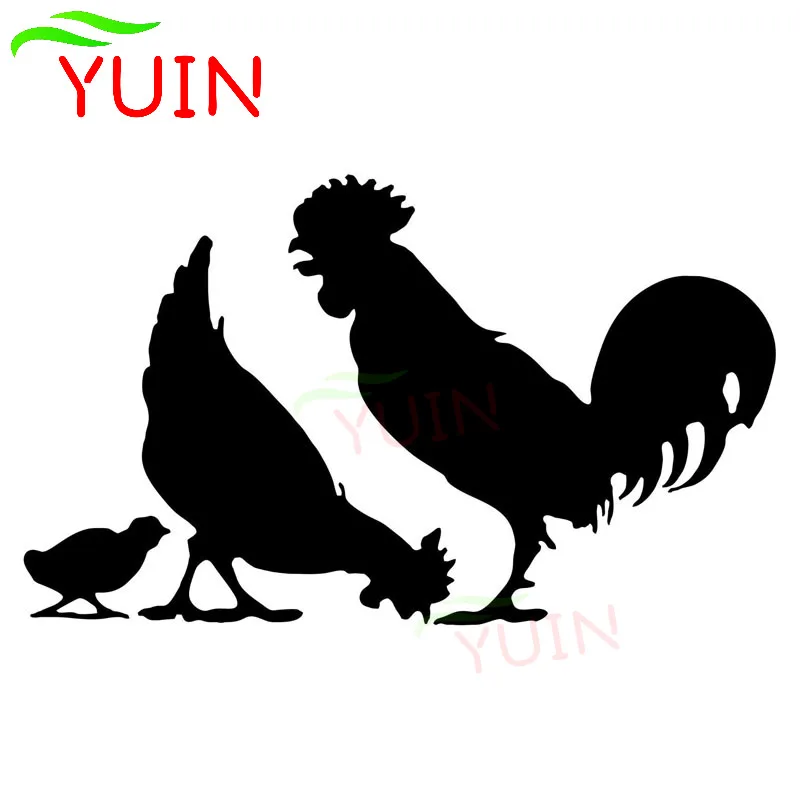 

YUIN Farm Chicken Rooster Hen Car Sticker Cute Animal Decals Cars Accessories PVC Fashion Decorative Waterproof Sunscreen Decal