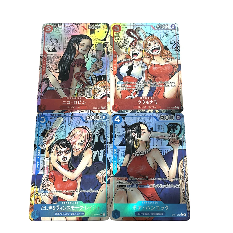

Diy Homemade One Piece Hancock Nami Robin Uta Anime Characters Bronzing Game Collection Flash Card Cartoon Toys Christmas Gift
