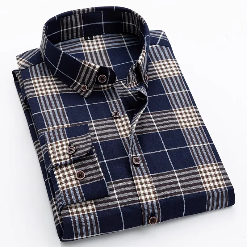 Striped Plaid Long-sleeved Business Formal Shirts for Men Autumn Buttons Up Regular-fit Camisa Social Masculinas Streetwear 4XL
Striped Plaid Long-sleeved Business Formal Shirts for Men Autumn Buttons Up Regular-fit Camisa Social Masculinas Streetwear 4XL