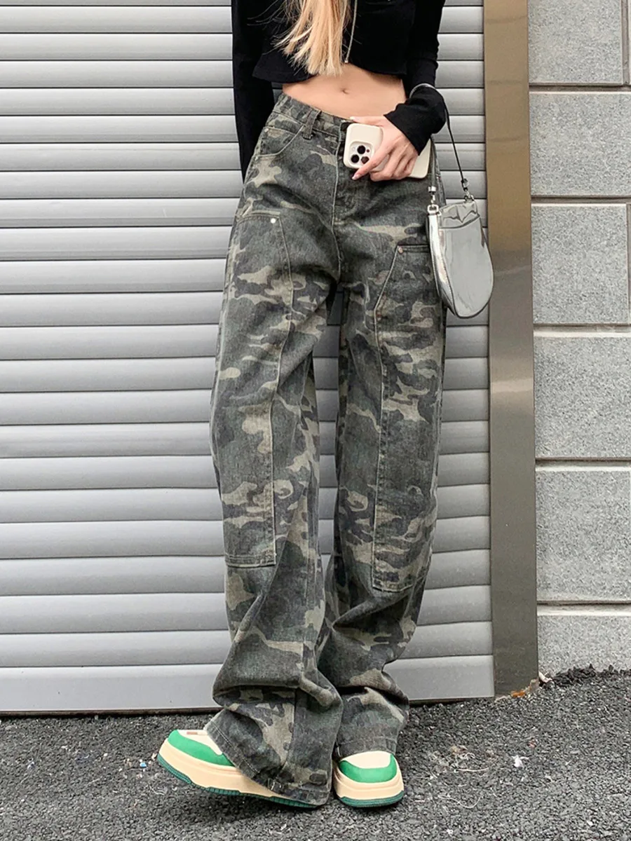 2023 Autumn American Retro Camouflage Grunge Pants Hip-hop Loose Wide Leg Cargo Distressed Baggy Jeans Womens 90s Feminino Women
2023 Autumn American Retro Camouflage Grunge Pants Hip-hop Loose Wide Leg Cargo Distressed Baggy Jeans Womens 90s Feminino Women