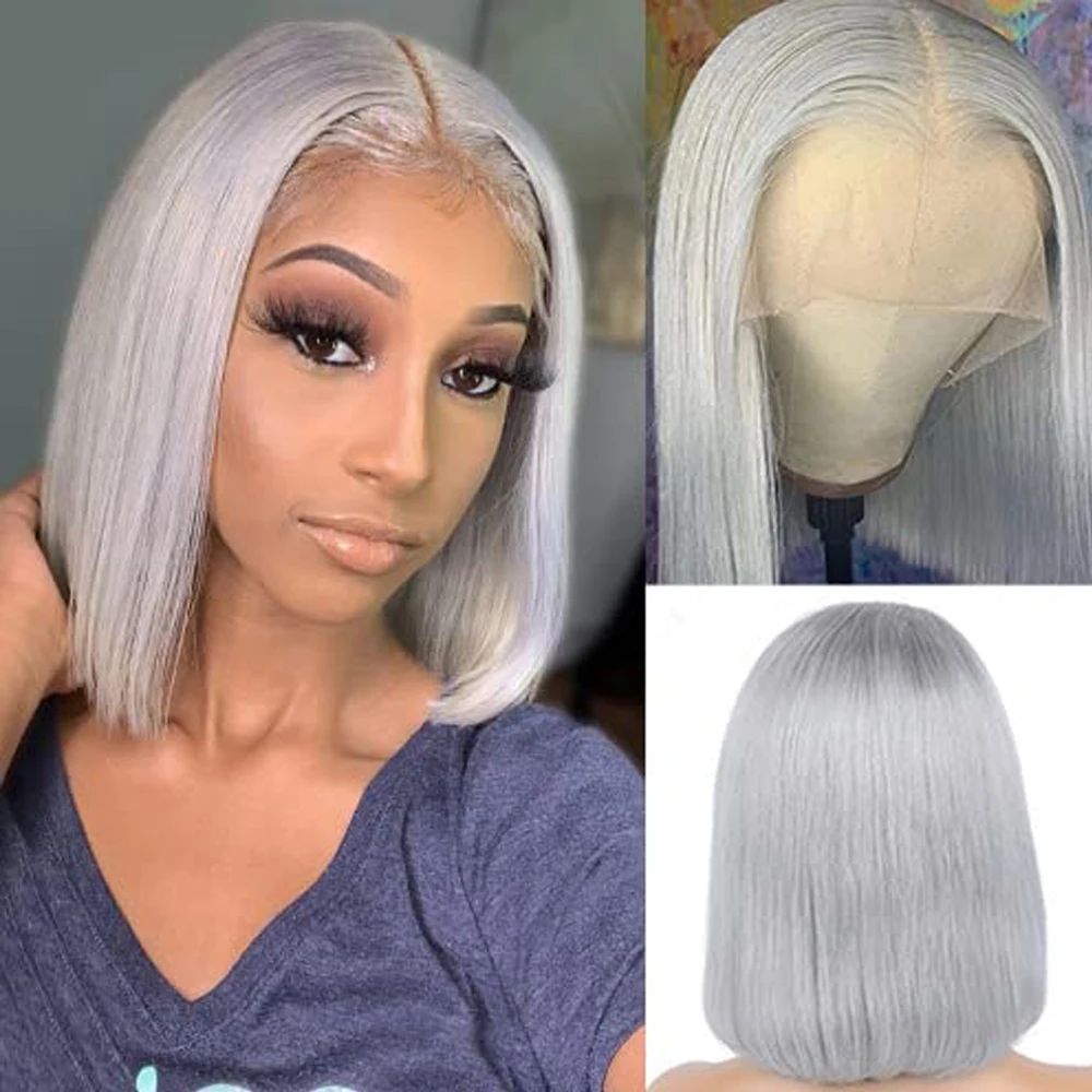 13X4 Bob Gray Silver Wig Lace Front Wig Human Hair HD Full Lace Wig Human Hair For Women250% Density Short Bob Lace Frontal Wig
13X4 Bob Gray Silver Wig Lace Front Wig Human Hair HD Full Lace Wig Human Hair For Women250% Density Short Bob Lace Frontal Wig