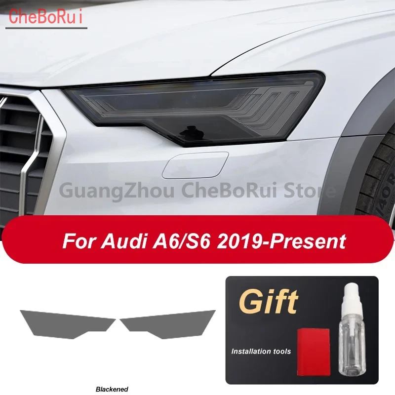 

Car Headlight Protective Film Headlamp Taillight Transparent Black TPU Sticker Precut For Audi A6 S6 C8 2019 2020 Accessories