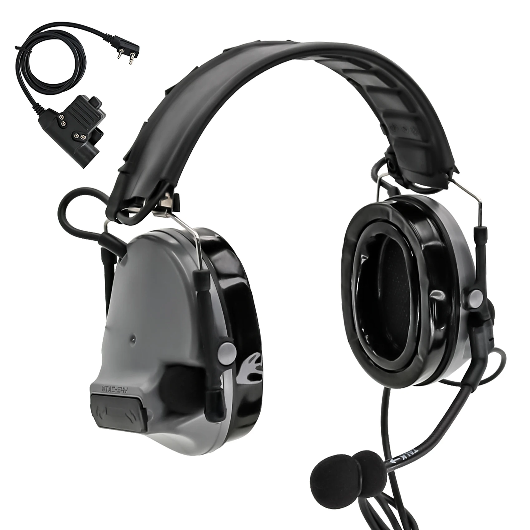 

TS TAC-SKY COMTAC III Tactical Hearing Protection Headphones Pickup Noise Cancelling Headphones + Military PTT U94 PTT