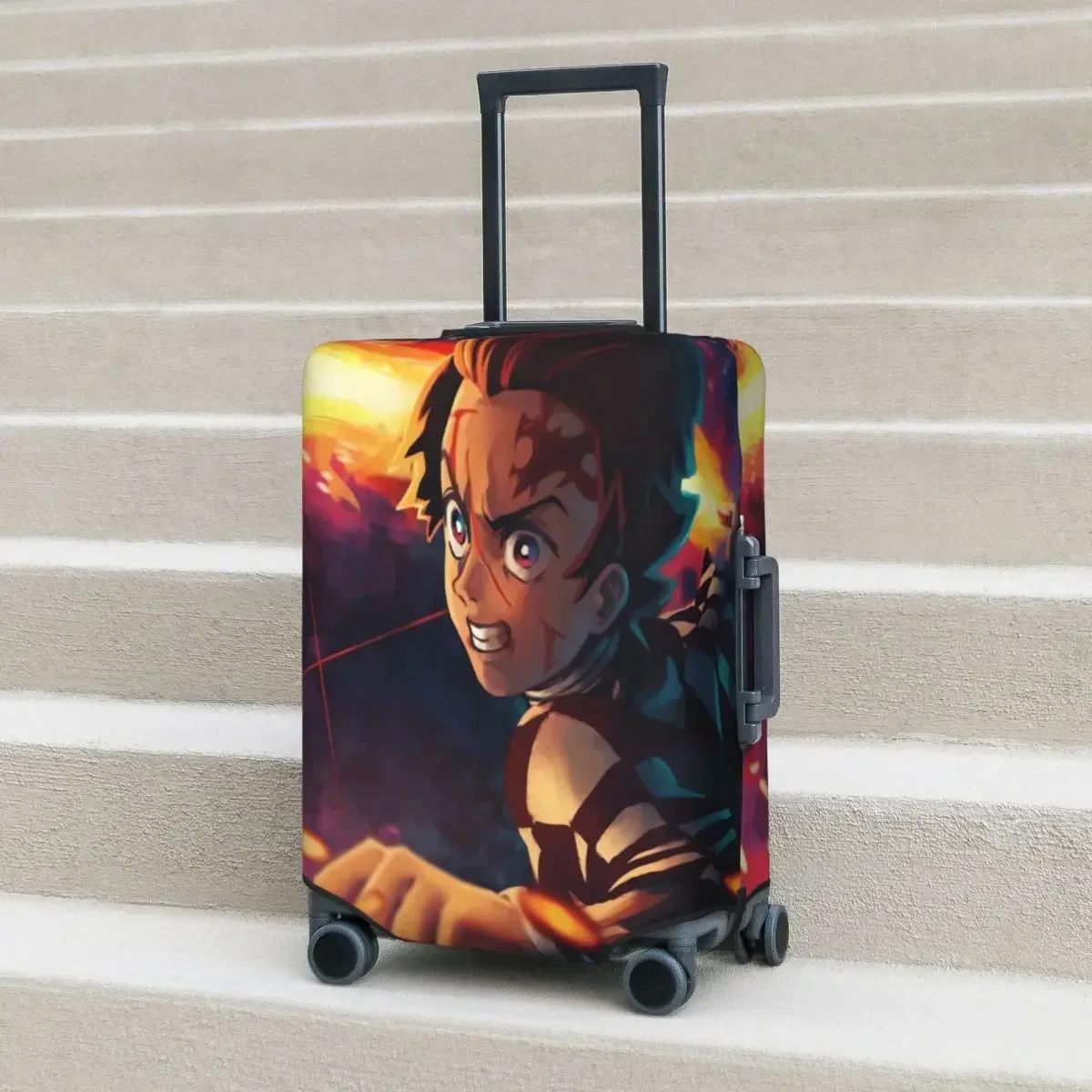 

2024 Suitcase Cover Kimetsu No Yaiba Anime Vacation Cruise Trip Strectch Luggage Case Protection