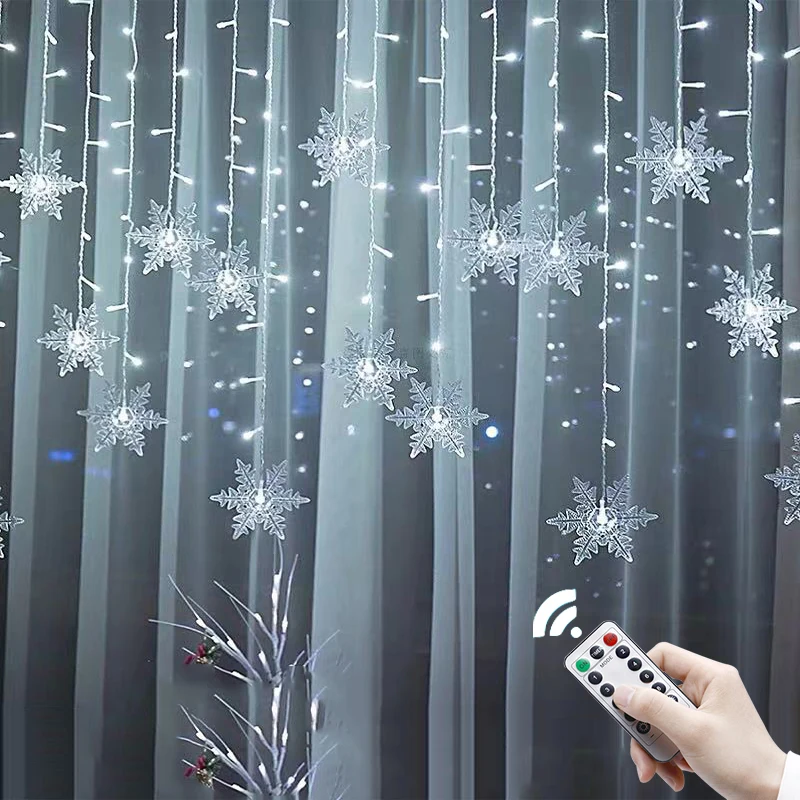 Led Christmas Lights Outdoor Snowflake String Fairy Lights Decoration for Curtain Party Holiday Wedding Garland New Year Decor
Led Christmas Lights Outdoor Snowflake String Fairy Lights Decoration for Curtain Party Holiday Wedding Garland New Year Decor