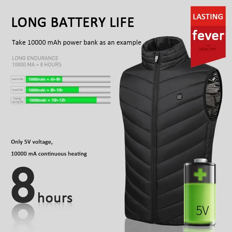 Jacket Vest Waterproof Cotton Warmer 9 Heated Heating Comfortable Clothing Zones Warm Electric Pad Coat
Jacket Vest Waterproof Cotton Warmer 9 Heated Heating Comfortable Clothing Zones Warm Electric Pad Coat