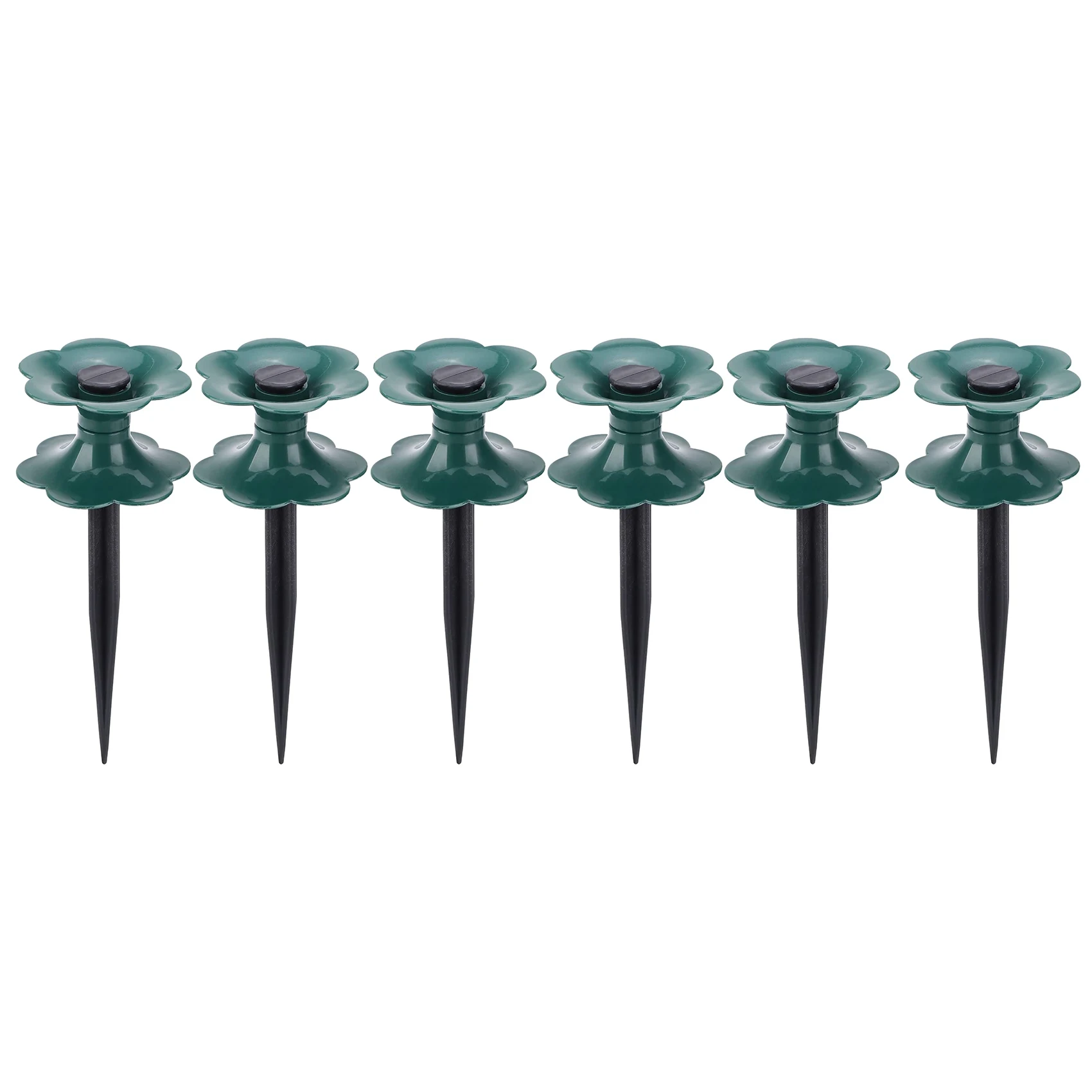 

6 Pack Garden Hose Guide Spike,Duty Dark Green Spin Top, Keeps Garden Hose Out of Flower Beds, for Plant Protection