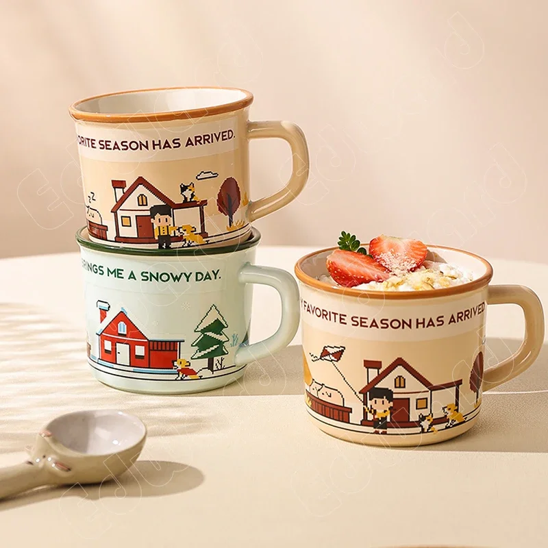 

Вместительные молочные кружки, креативная индивидуализированная кружка, керамические чашки, дизайнерские чашки для домашнего кофе, чашка для завтрака в европейском стиле