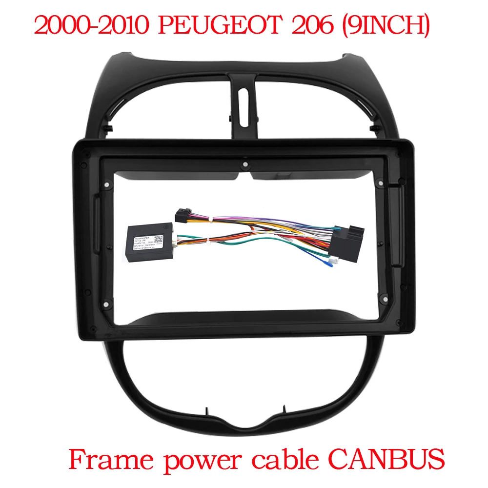 

Рамка для приборной панели автомобиля BYNCG, 9 дюймов, 2 din, рамка для автомобильного DVD-плеера, радио, панель навигации для Peugeot 206 2000-2010, 2 din, Android