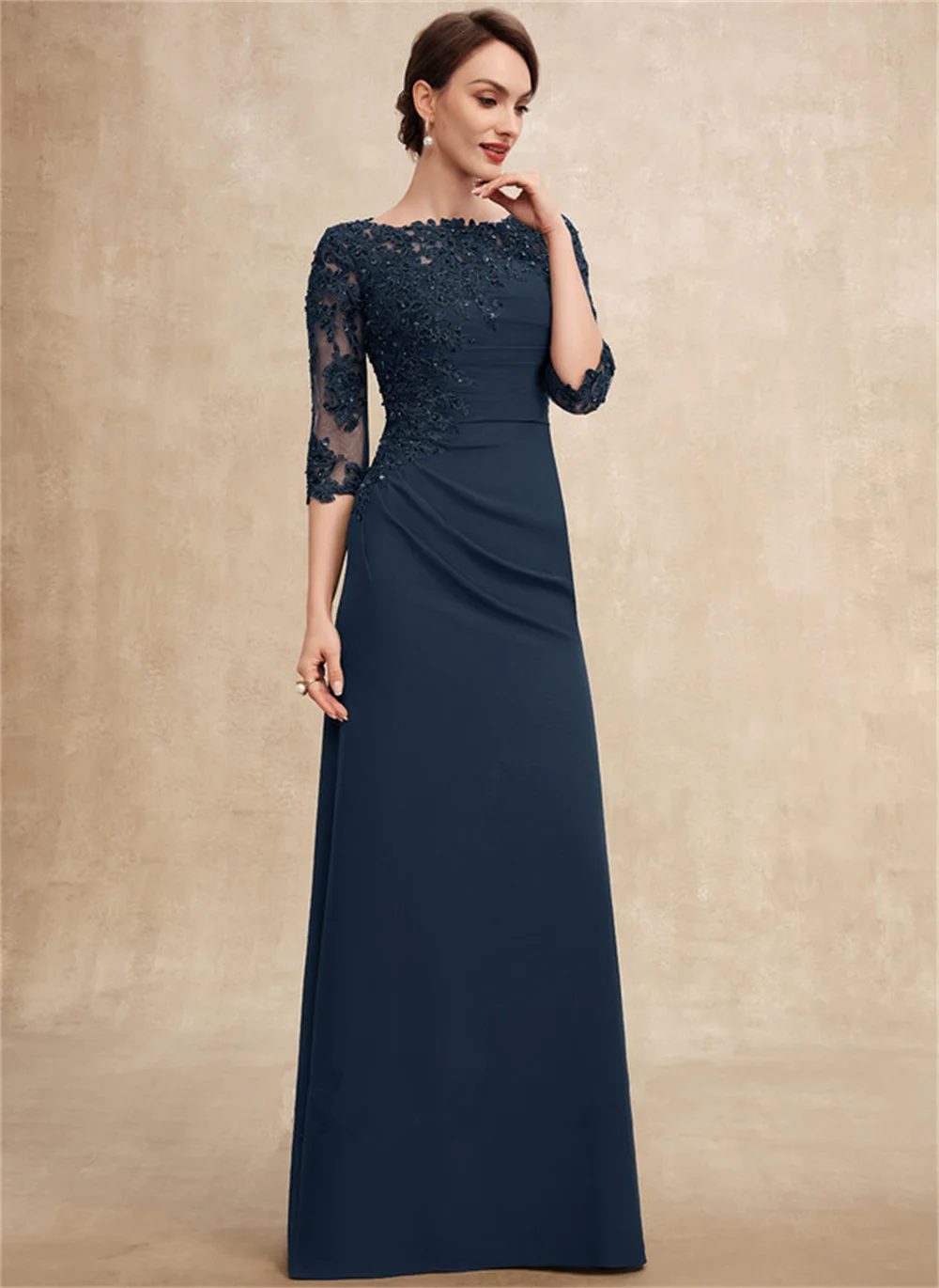 A-Line Scoop Neck Floor-Length Chiffon Lace Mother of the Bride Dress With Ruffle Beading Sequins Vestidos De Fiesta فستان Robe
A-Line Scoop Neck Floor-Length Chiffon Lace Mother of the Bride Dress With Ruffle Beading Sequins Vestidos De Fiesta فستان Robe