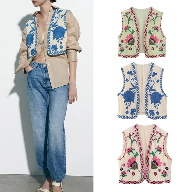 2023 Spring New Embroidered Women's Jacket Open Outfits Lady Top National Style Vest Jacket Sleeveless Loose Fashion Casual Coat
2023 Spring New Embroidered Women's Jacket Open Outfits Lady Top National Style Vest Jacket Sleeveless Loose Fashion Casual Coat