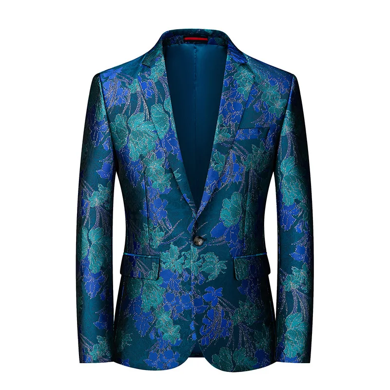 

Foreign Trade Men's Dress 606 Host Emcee Wedding Groomsman Jacquard Single Piece Suit Jacket