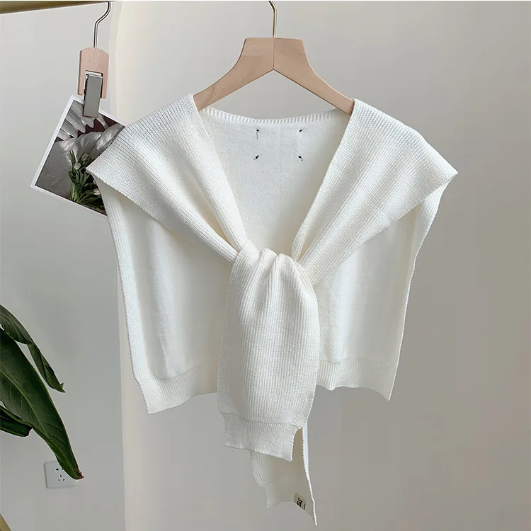 White Knitted Shirt Detachable Collar Shoulder Wraps Women Knitted Fake Collar Shawl Removable Blouse Half Shirt False Collar
White Knitted Shirt Detachable Collar Shoulder Wraps Women Knitted Fake Collar Shawl Removable Blouse Half Shirt False Collar