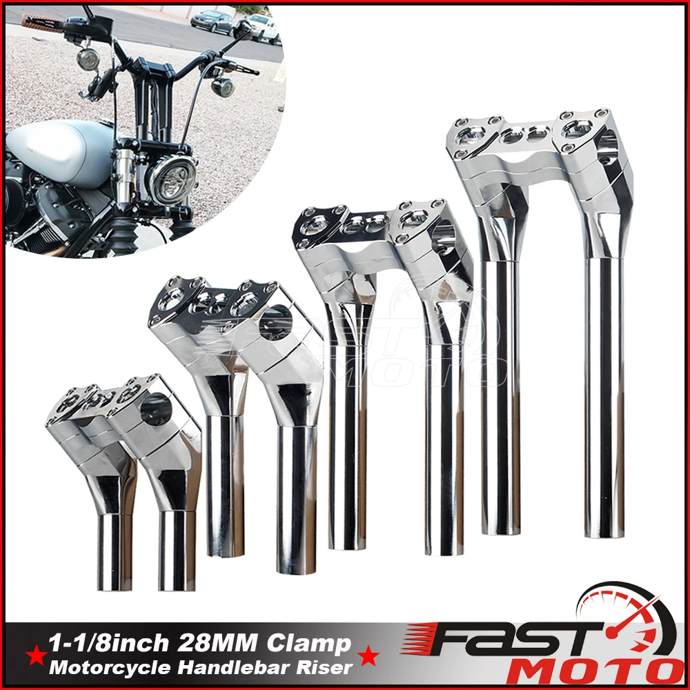 

3.5'' Center Pullback Modular Handlebar Risers 28MM 1-1/8" Mount Clamp for Harley Chopper Bobber Cafe Racer Sportster Softail