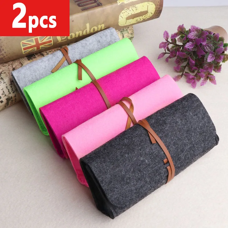 

Women Men New Felt Sunglasses Bags Cases Portable Soft Glasses Package Accessories Belt Closure