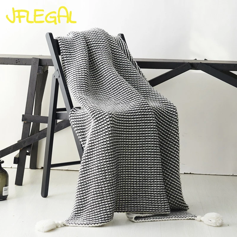 

JFLEGAL Thickened Knitted Blankets for Beds Waffle Acrylic Wool Blanket Office Lunch Break Mantas Air Conditioning Throw Blanket