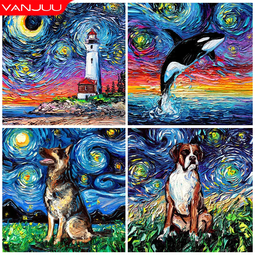 5D DIY Van Gogh's Starry Sky Dog Diamond Painting Famous Painting Diamond Mosaic Full Drill Rhinestone Pictures Home Decor
5D DIY Van Gogh's Starry Sky Dog Diamond Painting Famous Painting Diamond Mosaic Full Drill Rhinestone Pictures Home Decor