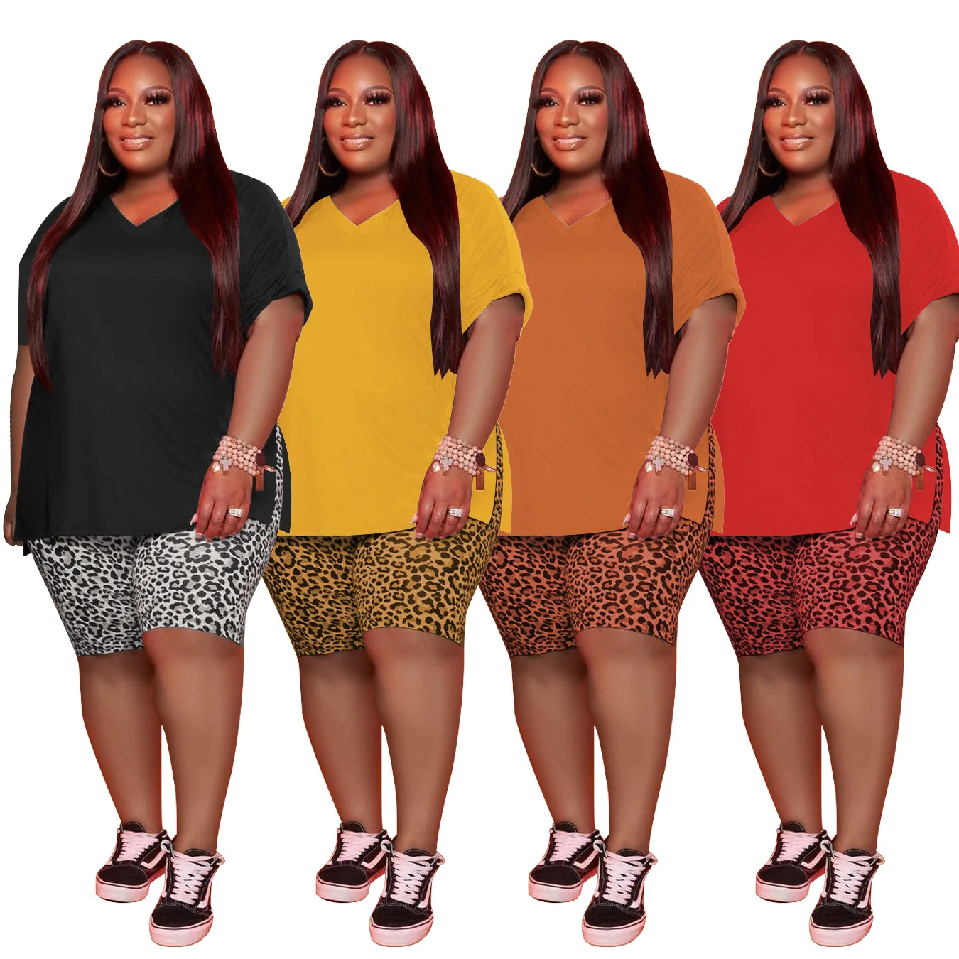 Casual Leopard Print Plus Size Loose T shirts Womens Shorts 2 Piece Short Pants Sets Outfit Tracksuits Summer Clothing For Women
Casual Leopard Print Plus Size Loose T shirts Womens Shorts 2 Piece Short Pants Sets Outfit Tracksuits Summer Clothing For Women