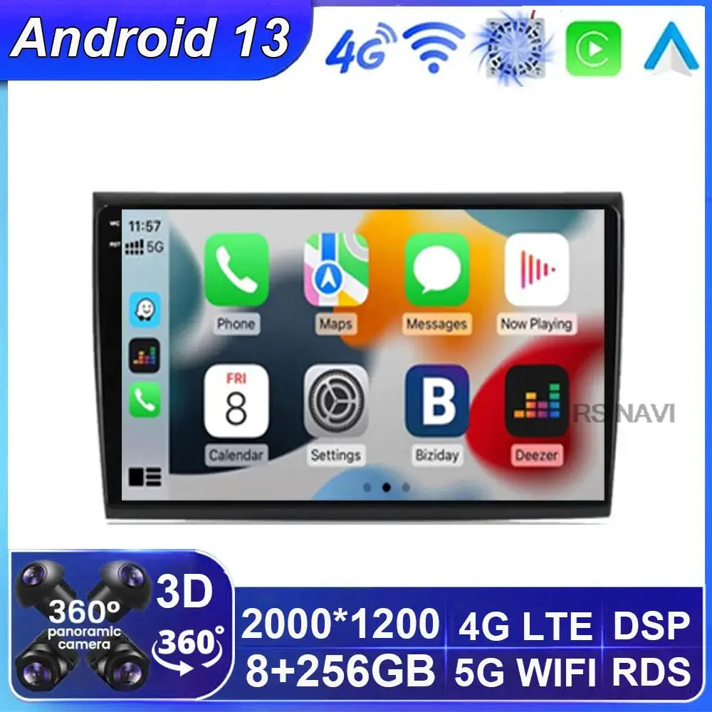 

Автомагнитола на Android 13, мультимедийный видеоплеер, 2 Din, GPS-навигация для Fiat Bravo 2007-2012, Авторадио, аудио, стерео, Carplay, 4G, RDS