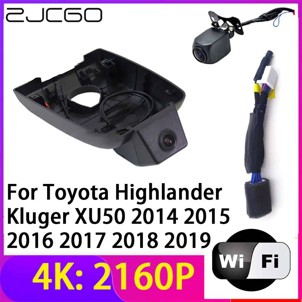 

ZJCGO 4K 2160P Dash Cam Car DVR Camera 2 Lens Recorder Wifi Night Vision for Toyota Highlander Kluger XU50 2014~2019