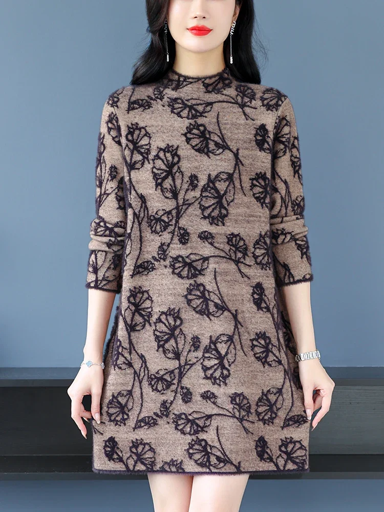 Floral Print Long Sweaters Dress Spring Autumn Womens Clothes Long Sleeve Femme Pullover Elasticity Loose Sweater Women
Floral Print Long Sweaters Dress Spring Autumn Womens Clothes Long Sleeve Femme Pullover Elasticity Loose Sweater Women