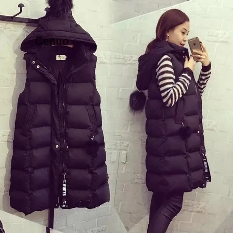 women Winter Zipper Slim coats Vest Sleeveless Long Jacket vest Hooded Down Cotton Warm Thicken plus size Pockets Waistcoat
women Winter Zipper Slim coats Vest Sleeveless Long Jacket vest Hooded Down Cotton Warm Thicken plus size Pockets Waistcoat