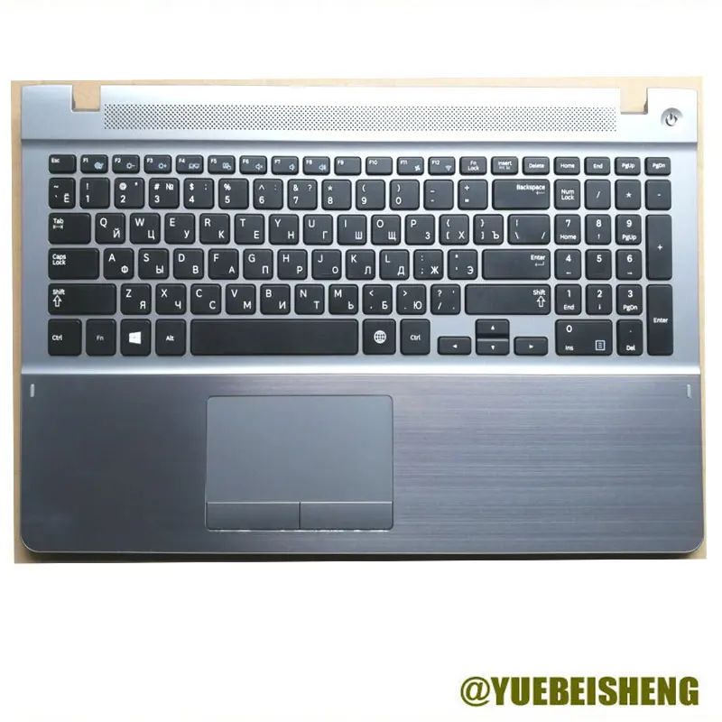 

YUEBEI New/Orig For Samsung NP370R5E NP450R5E NP470R5E NP510R5E palmrest RU RussIan keyboard upper cover Touchpad,Gray silver