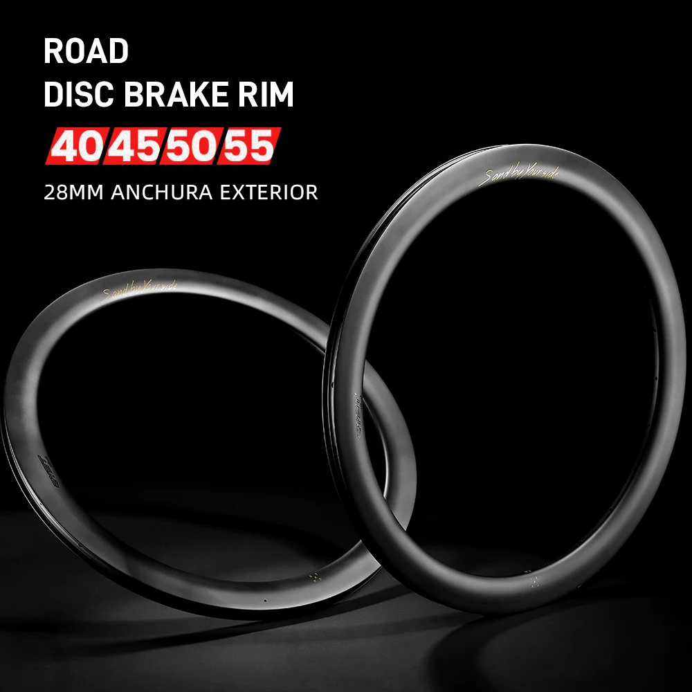 

RYET 700C Carbon Road Bicycle Rim 40/45/50/55mm Depth 28MM Width Clincher Tubeless Ready 24/24H Disc Brake Rimset Bike Rims