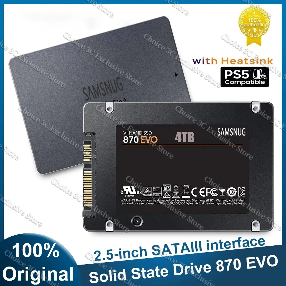 Original Brand SSD 870 EVO 1TB 2TB 4TB Internal SSD HDD Hard Drive 8TB SATA 3 2.5 Inch Laptop Desktop Computer MLC Disco Duro
Original Brand SSD 870 EVO 1TB 2TB 4TB Internal SSD HDD Hard Drive 8TB SATA 3 2.5 Inch Laptop Desktop Computer MLC Disco Duro
