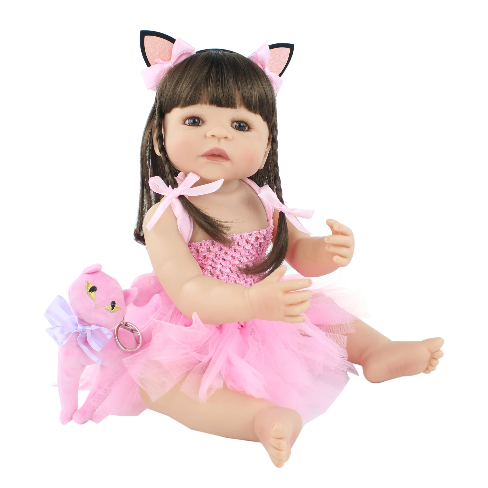 

BZDOLL Lifelike 55cm Full Silicone Reborn Girl Doll Newborn Toddler 22inch Alive Princess Babies Bebe Boneca Bathe Toy