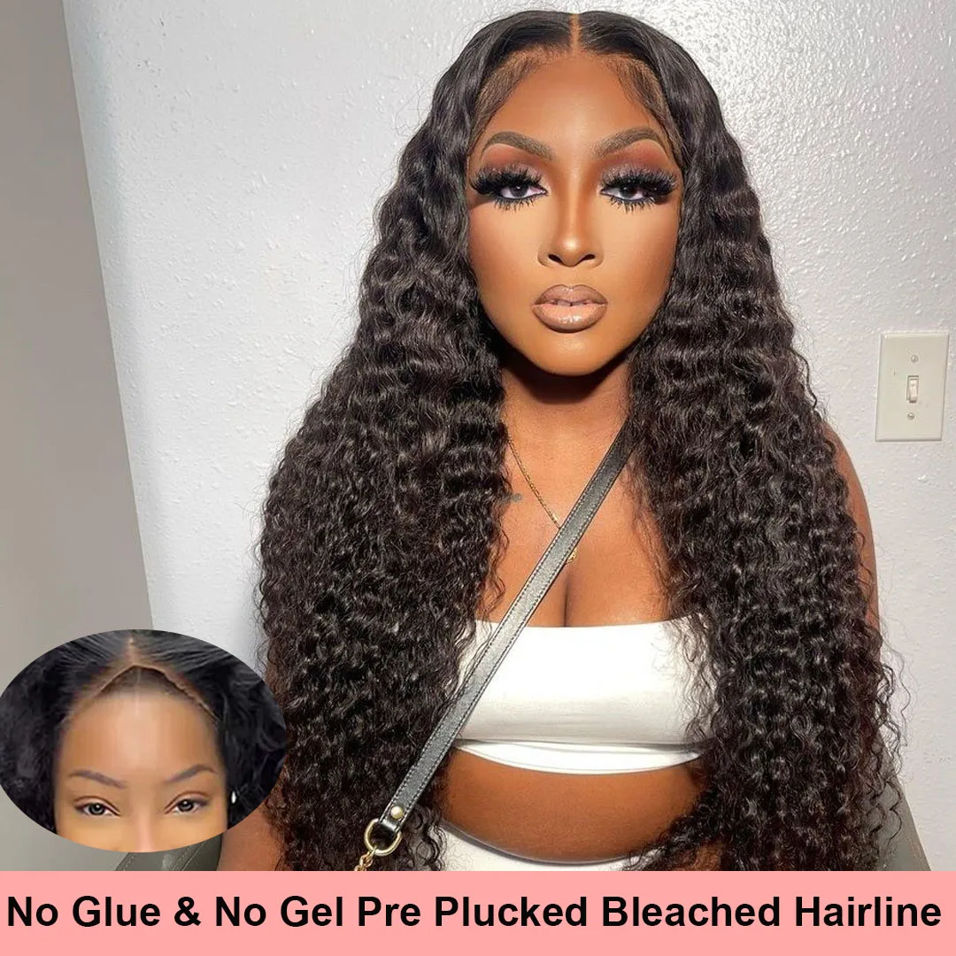 

Deep Wave Glueless Wig Human Hair Ready To Wear Go 13x4 HD Lace Frontal Wig 7x5 Glueless Lace Closure Wigs For Women Pre Plucked