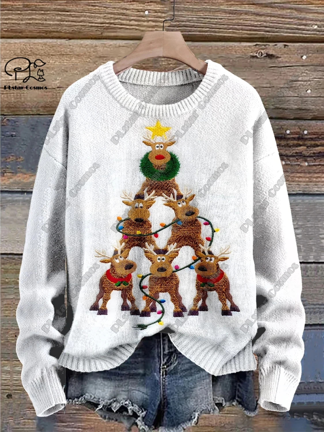 

New 3D Printed Santa Claus Snowflake Christmas Tree Elk Art Print Authentic Ugly Sweater Winter Casual Unisex Sweater S-4
