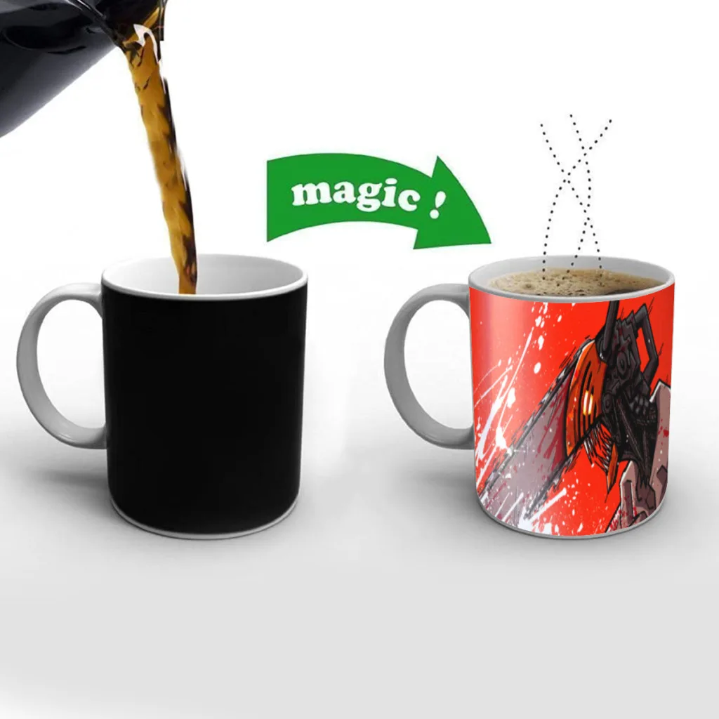 

Chainsaw Man Anime Free shipping New Magic Mug Changing Color Mug Coffee Tea Mug Temperature Color Changing Heat Sensitive Cup