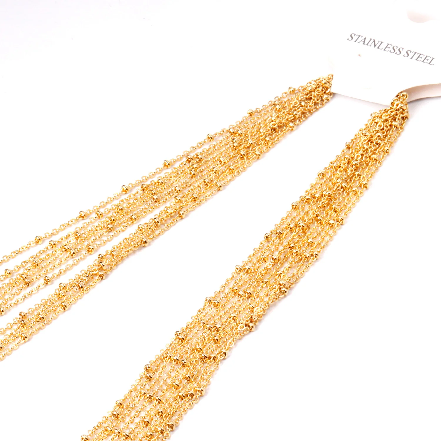LUXUKISSKIDS 10pcs/Lots Wholesale Bead Chains Necklaces 18/20/22/24inch 2mm Chain With Beads Jewelry Accessories For Making Part 6