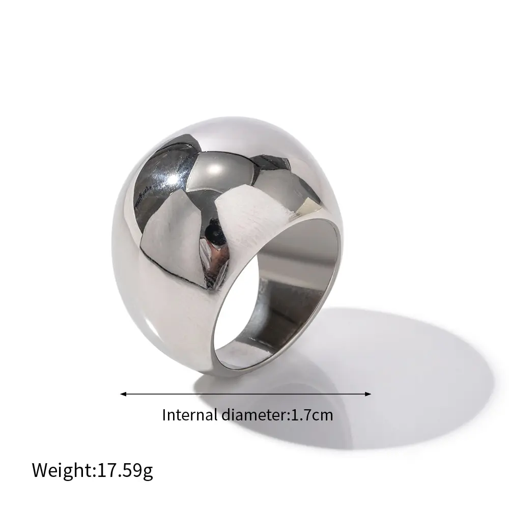 New Punk Chunky Stainless Steel Spherical Rings for Women 18K PVD Gold Plated Waterproof Ring Jewelry Gift 8 Mallzona S07b8b405e4dc4734a7bed3fa8765b2e6g New Punk Chunky Stainless Steel Spherical Rings for Women 18K PVD Gold Plated Waterproof Ring Jewelry Gift Mallzona
