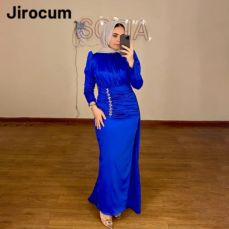 Jirocum Mermaid High Neck Muslim Prom Dress Women's Beaded Long Sleeve Party Evening Gown Pleated Saudi Arabia Occasion Dresses
Jirocum Mermaid High Neck Muslim Prom Dress Women's Beaded Long Sleeve Party Evening Gown Pleated Saudi Arabia Occasion Dresses