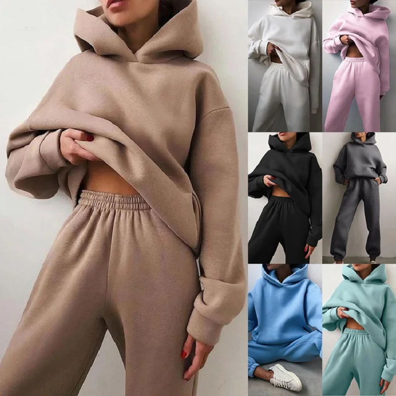 Women's suits Autumn winter hoodies+pants casual sport Female 2 piece set Loose Sweatshirt trousers oversize y2k streetwear 
Women's suits Autumn winter hoodies+pants casual sport Female 2 piece set Loose Sweatshirt trousers oversize y2k streetwear