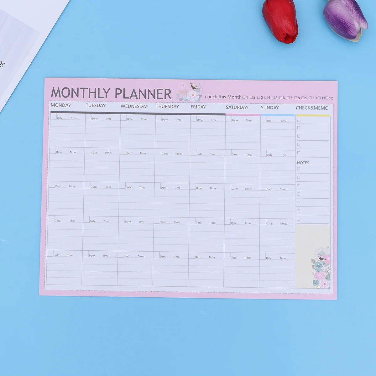 

Monthly Planner A4 Decorative Organizer Calendar Schedule Notebook Candy Weekly Daily Planner Memo Pad(Random Color)