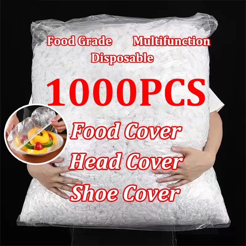 

100-1000PCS Disposable Food Cover kithchen Refrigerato Food fruit Preservation Plastic Wrap Grade Food Lids Stretch Bowls Caps