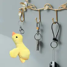 Goose Plush Toy Cute Lie Down Goose Plush Keychain Adorable Stuffed Doll Ornament for Backpack Couple Key Ring Charm Birthday