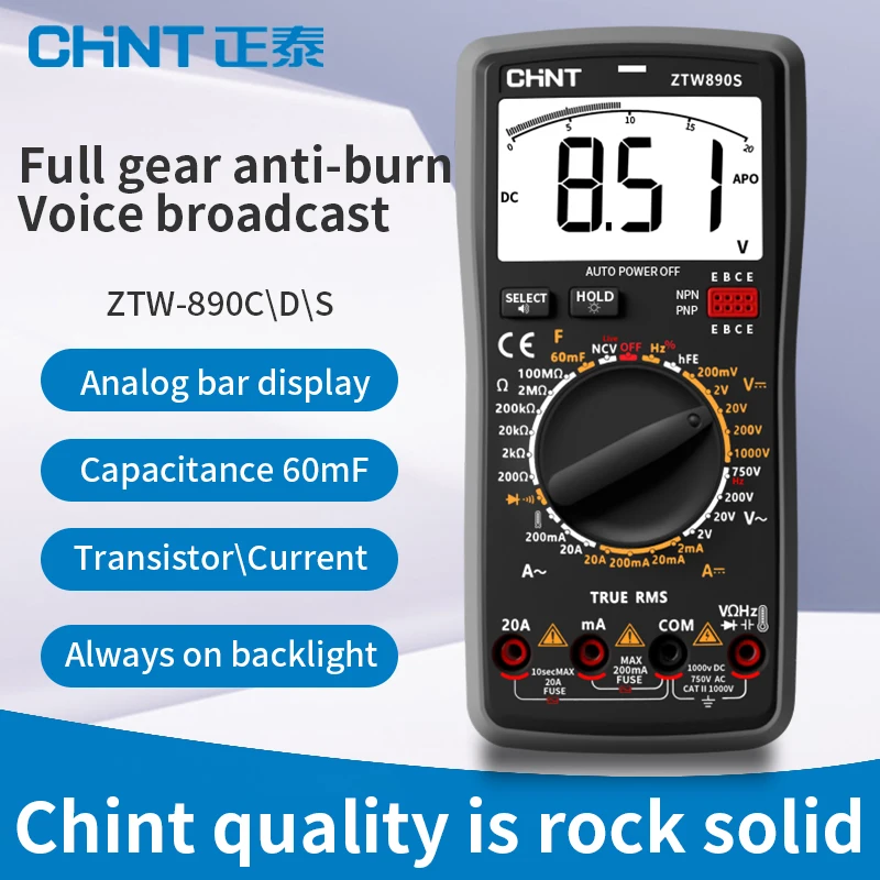 High-precision intelligent digital multimeter ZTW-890D/C+ multi-function multimeter
High-precision intelligent digital multimeter ZTW-890D/C+ multi-function multimeter