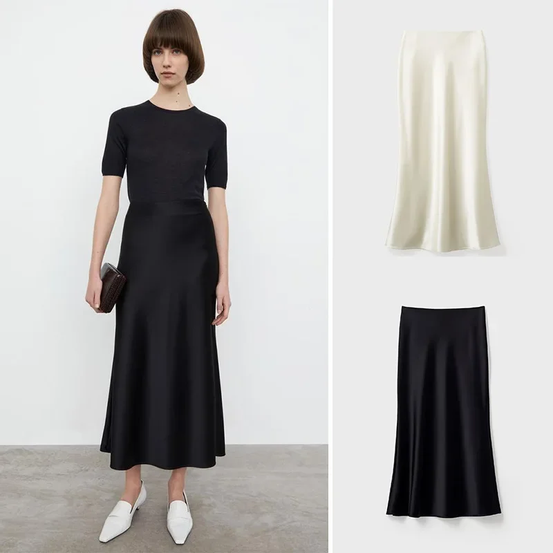 High Waist Satin Midi Skirt Women's Summer Fashion Glossy Medium Length Skirt Fishtail Buttock Skirt Temperament Office Skirt
High Waist Satin Midi Skirt Women's Summer Fashion Glossy Medium Length Skirt Fishtail Buttock Skirt Temperament Office Skirt