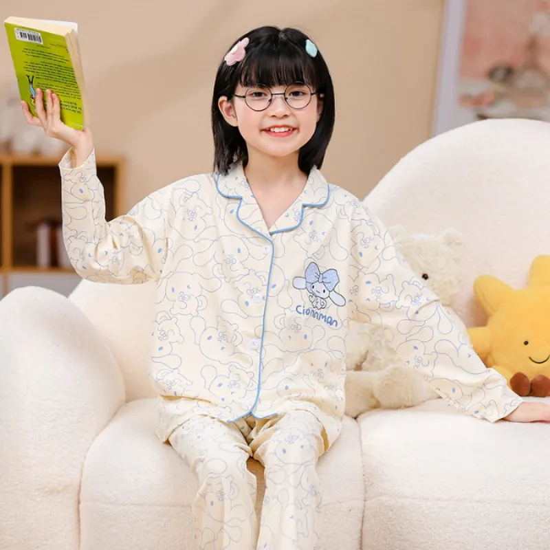 Anime Sanrio Cinnamoroll Kuromi Children's Pajamas Cartoon My Melody Casual Loose Comfortable Girls' Homewear Autumn Pajama Set
Anime Sanrio Cinnamoroll Kuromi Children's Pajamas Cartoon My Melody Casual Loose Comfortable Girls' Homewear Autumn Pajama Set