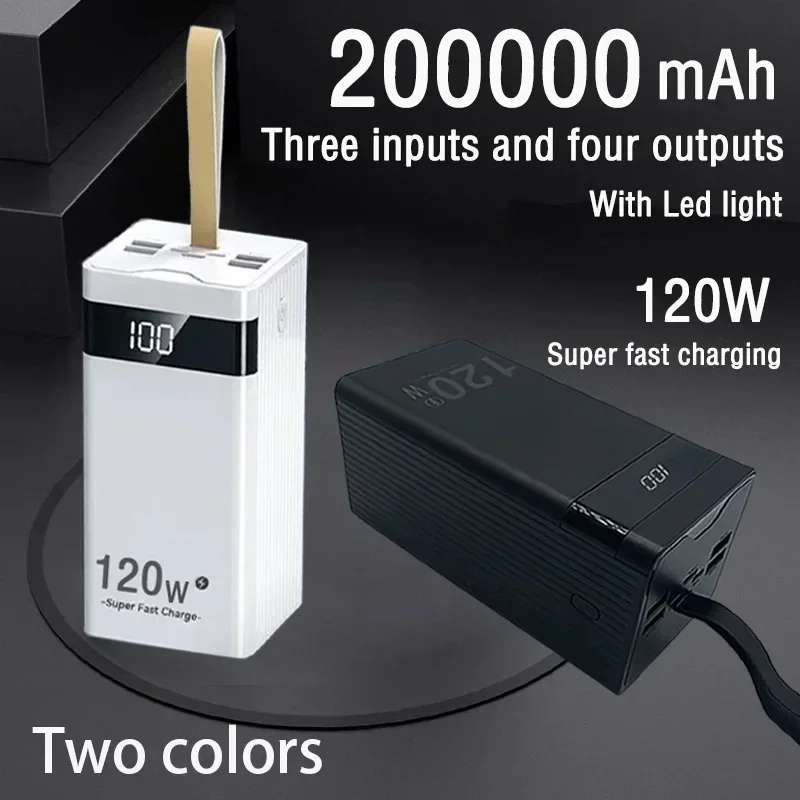 200000mAh Large Capacity 120W Ultra Fast Charging Intelligent Digital Display Screen with LED Outdoor Mobile Power Supply
200000mAh Large Capacity 120W Ultra Fast Charging Intelligent Digital Display Screen with LED Outdoor Mobile Power Supply