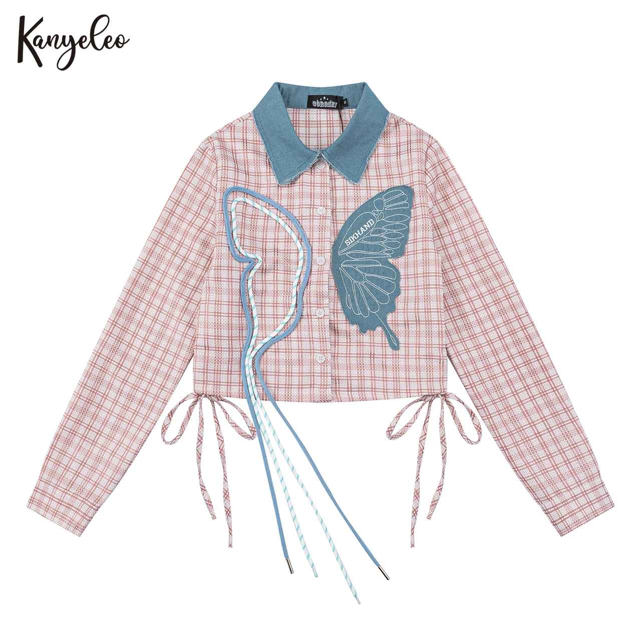 KANYELEO 2023 Y2K Style College Rope Embroidery Patch Denim Embroidery Short Plaid Long Sleeve Shirt
KANYELEO 2023 Y2K Style College Rope Embroidery Patch Denim Embroidery Short Plaid Long Sleeve Shirt