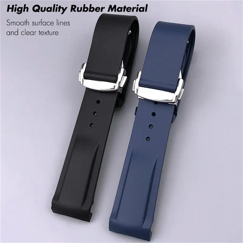 

HAODEE Rubber Silicone Watch Bands For Omega Seamaster 300 speedmaster Strap Brand Watchband blue black orange 20mm 21mm 22mm